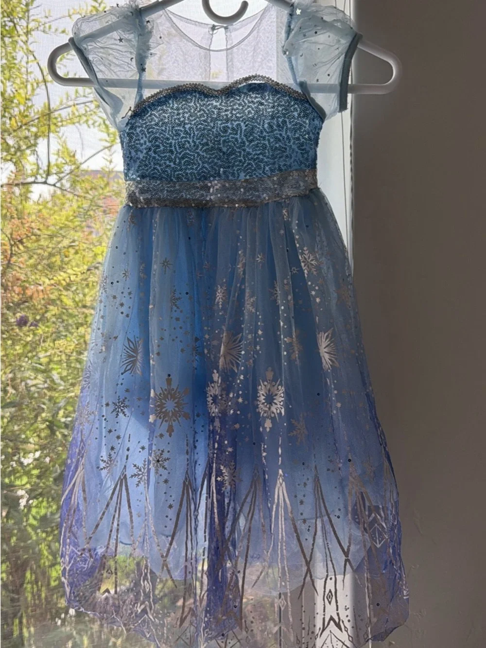 Disney Light Blue Sparkle Snow Princess Dress- Frozen